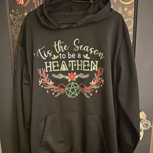 Black Festive Graphic Hoodie